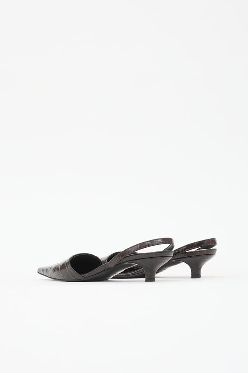 Toteme Embossed Leather Slingback Heel