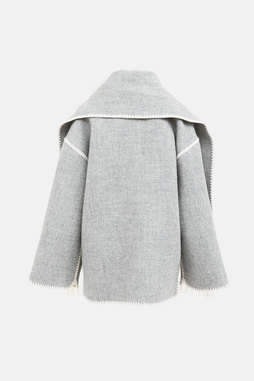 Toteme Wool Embroidered Scarf Jacket