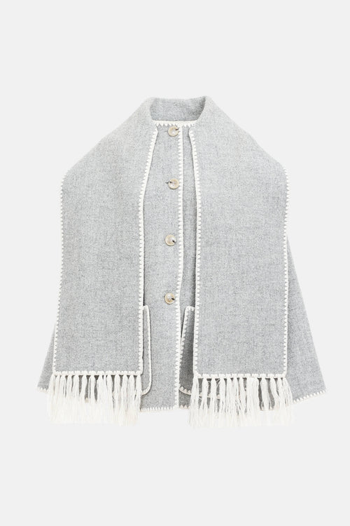 Toteme Wool Embroidered Scarf Jacket