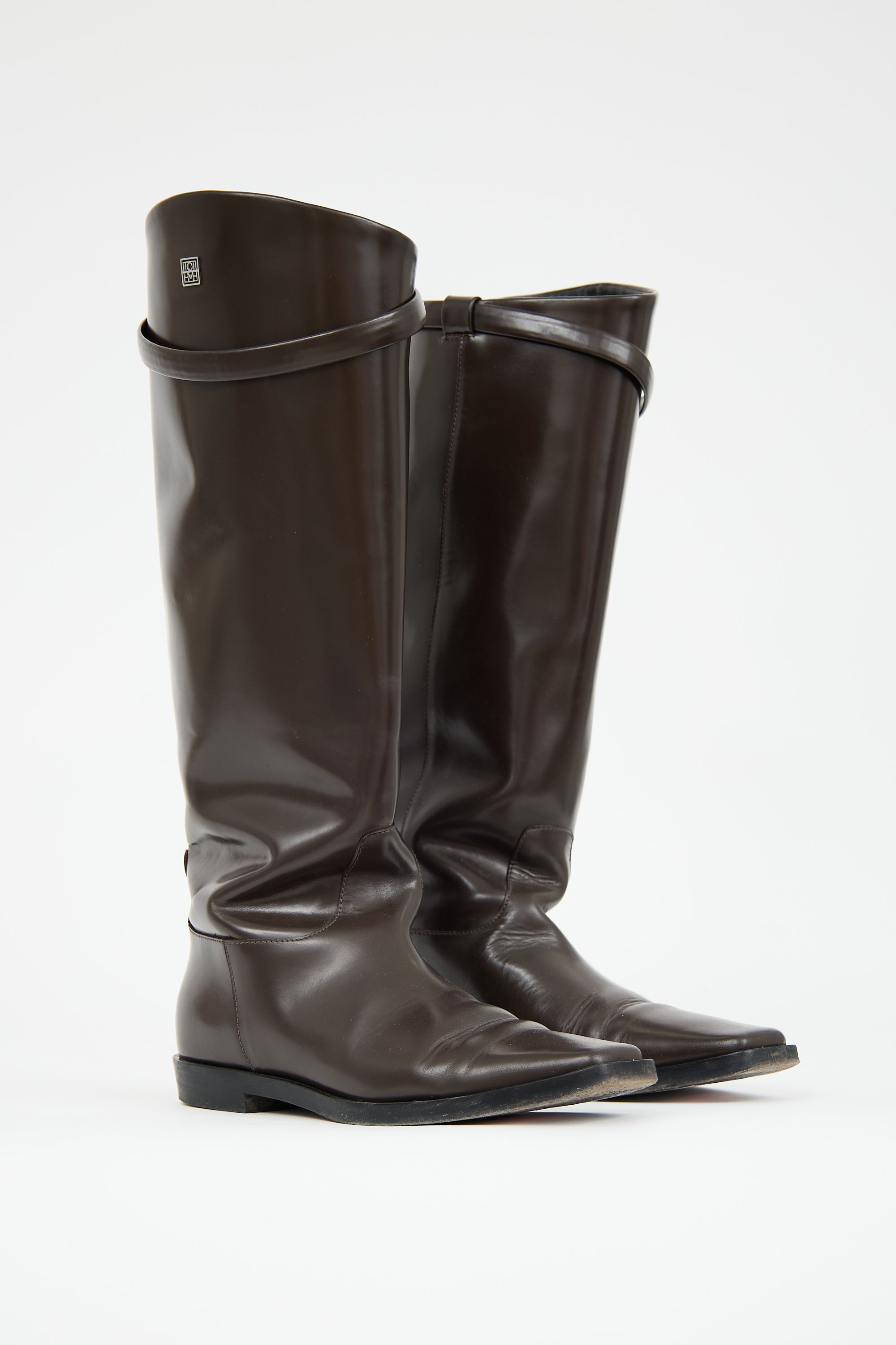 Toteme Leather Riding Knee Boot