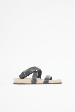 Toteme Leather & Canvas Chunky Sandal
