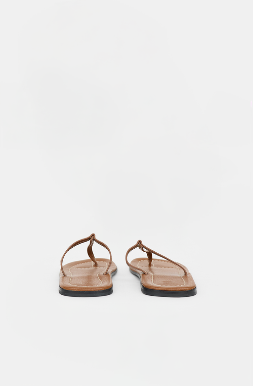 Toteme Leather Stitched T-Strap Sandal