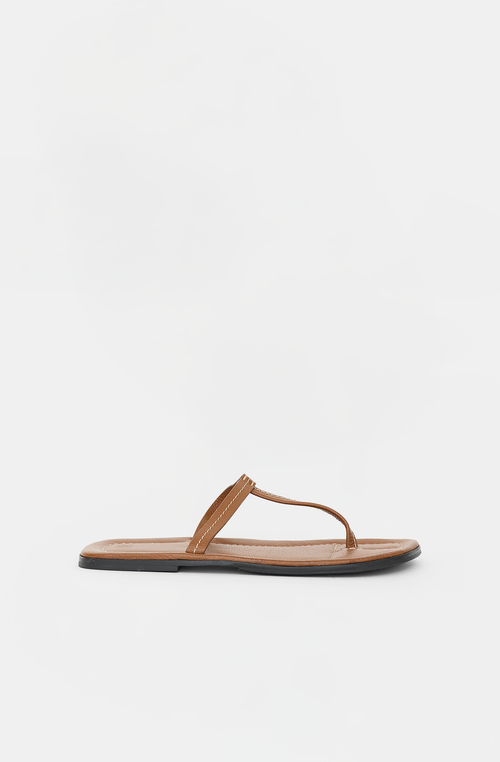 Toteme Leather Stitched Thong Sandal