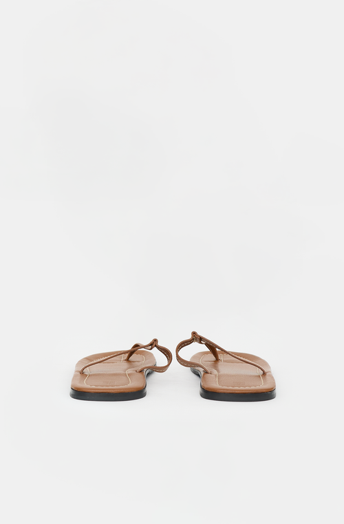 Toteme Leather Stitched Thong Sandal