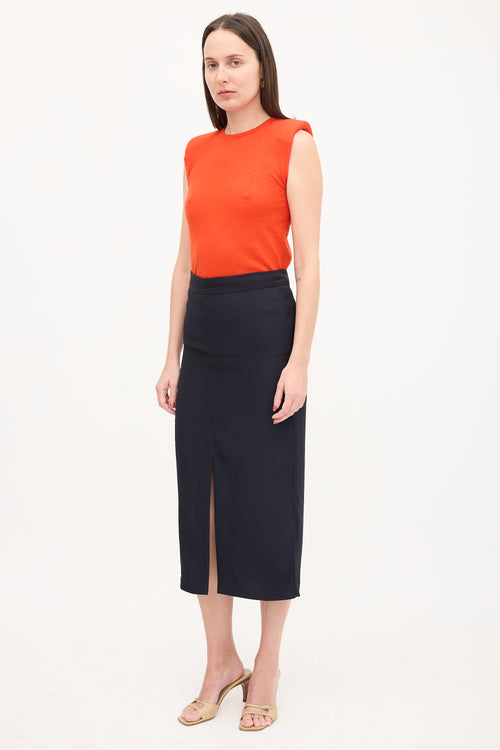 Toteme Satin Front Split Skirt