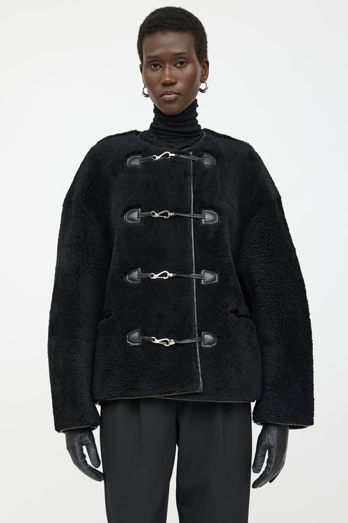 Toteme black Teddy shearling jacket
