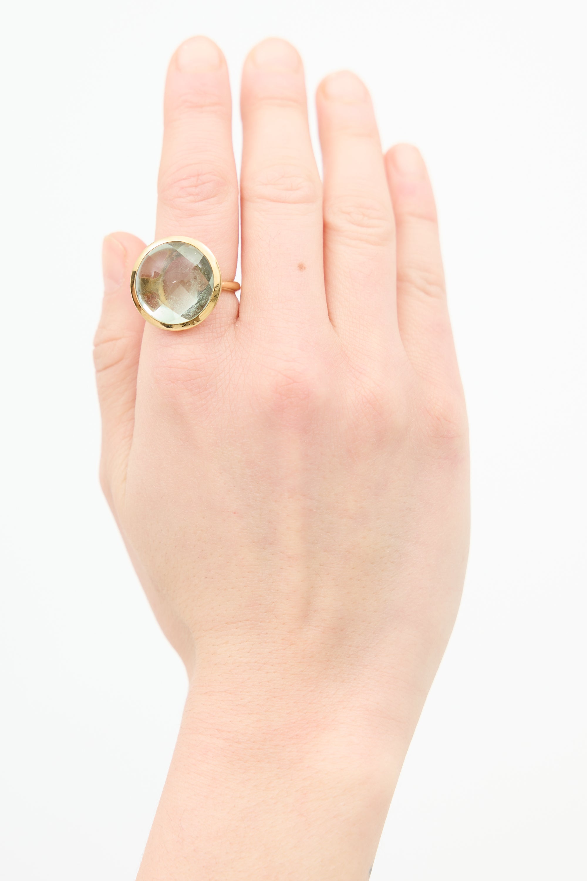 VSP Archive Gold Tone & Green Circular Ring