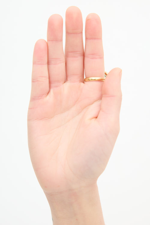 VSP Archive Gold Tone & Green Circular Ring