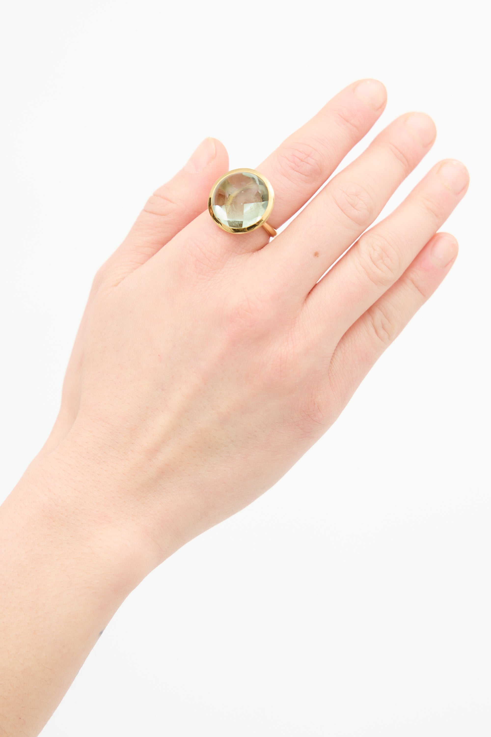 VSP Archive Gold Tone & Green Circular Ring