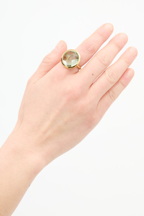 VSP Archive Gold Tone & Green Circular Ring