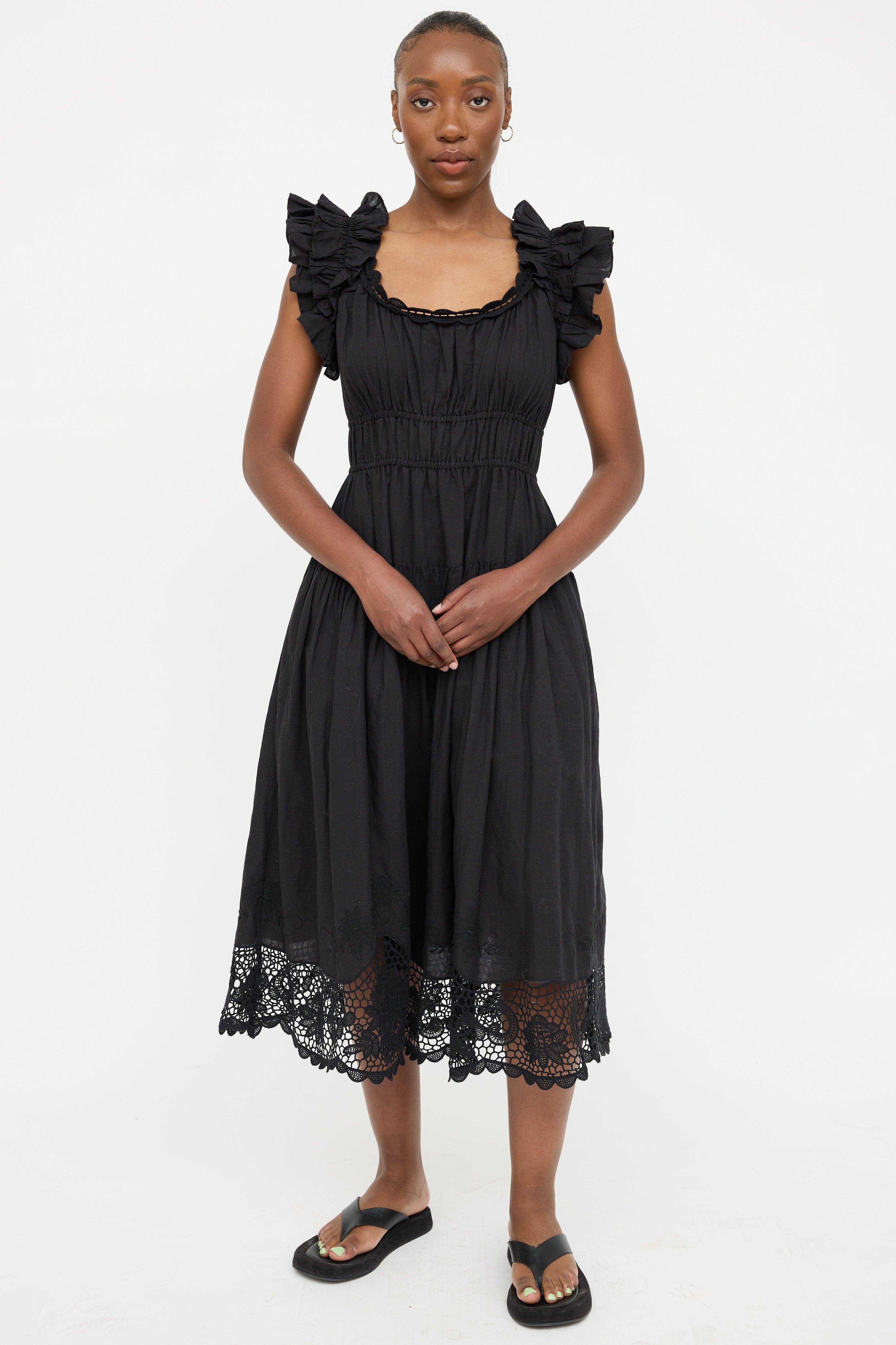 Ulla Johnson Ruched Crochet Dress