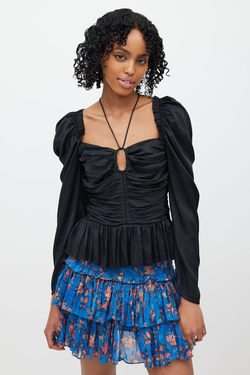 Ulla Johnson Black Ruffle & Puff Sleeve Blouse