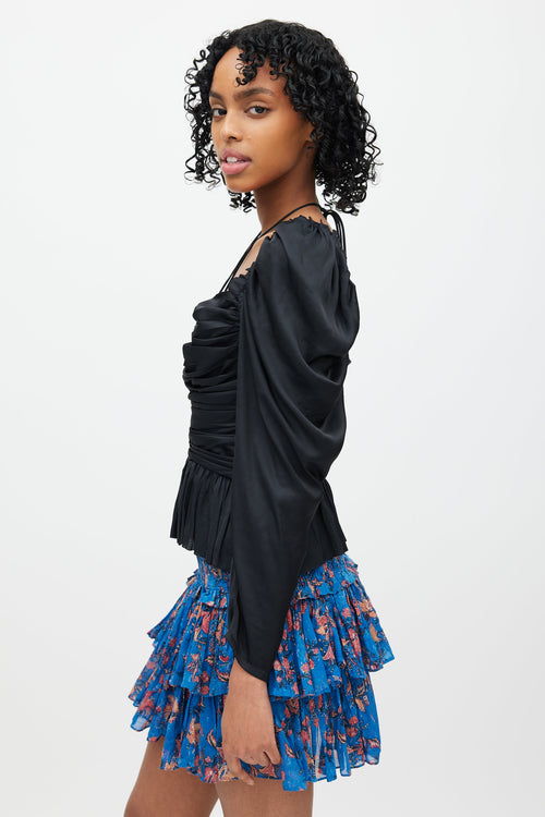 Ulla Johnson Black Ruffle & Puff Sleeve Blouse