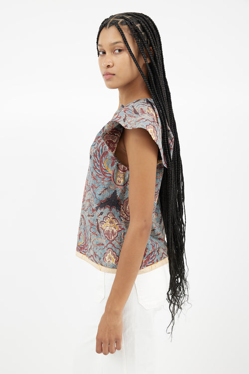 Ulla Johnson Blue & Multi Print Blouse