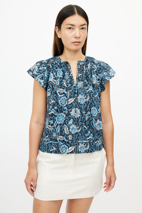 Ulla Johnson Blue & Multicolour Floral Top
