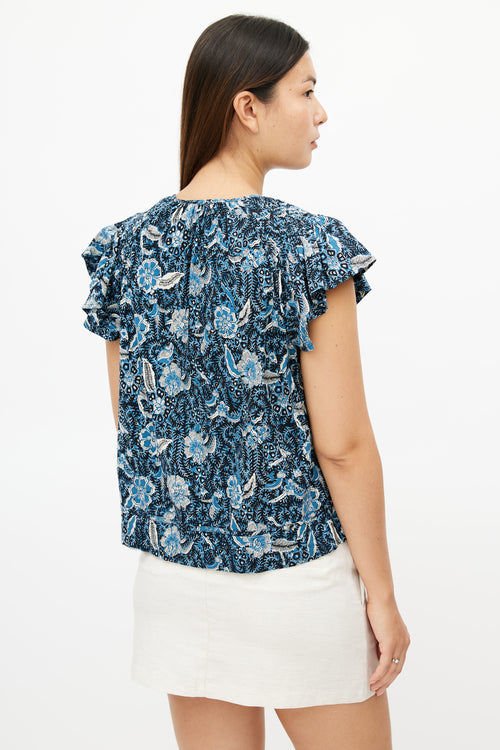 Ulla Johnson Blue & Multicolour Floral Top