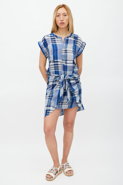 Ulla Johnson Blue & White Striped Wrap Front Dress