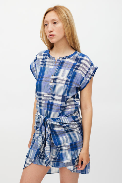 Ulla Johnson Blue & White Striped Wrap Front Dress
