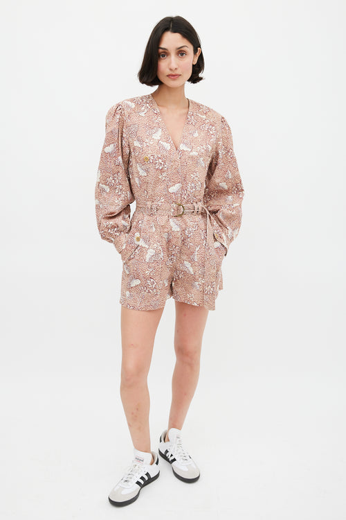 Ulla Johnson Brown & Multicolour Floral Cameron Romper