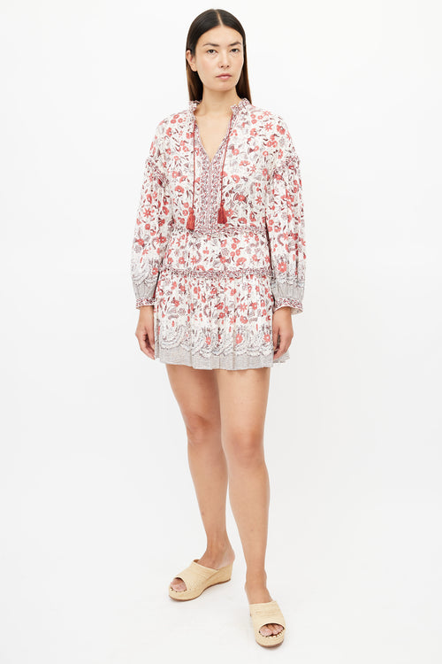 Ulla Johnson Cream & Multicolour Floral Tiered Dress