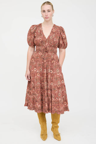 Ulla Johnson Floral Pleated Dress