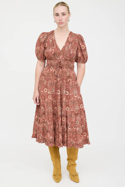 Ulla Johnson Floral Pleated Dress