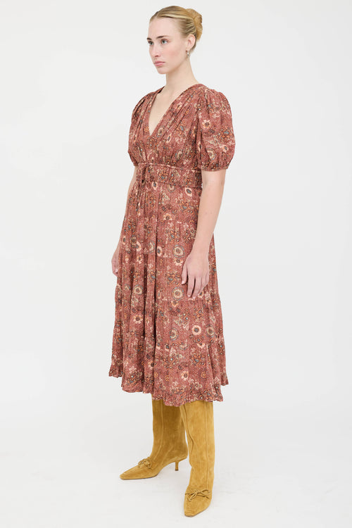 Ulla Johnson Floral Pleated Dress
