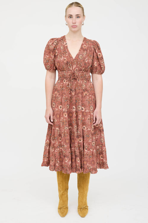 Ulla Johnson Floral Pleated Dress