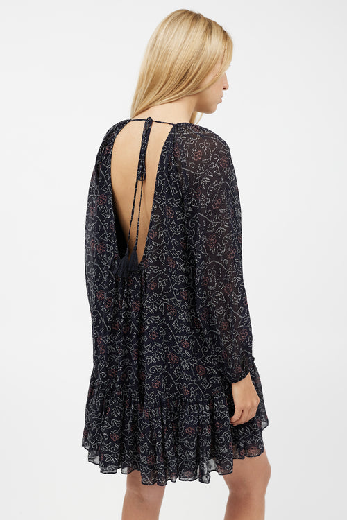 Ulla Johnson Navy & Multicolour Silk Floral Dress