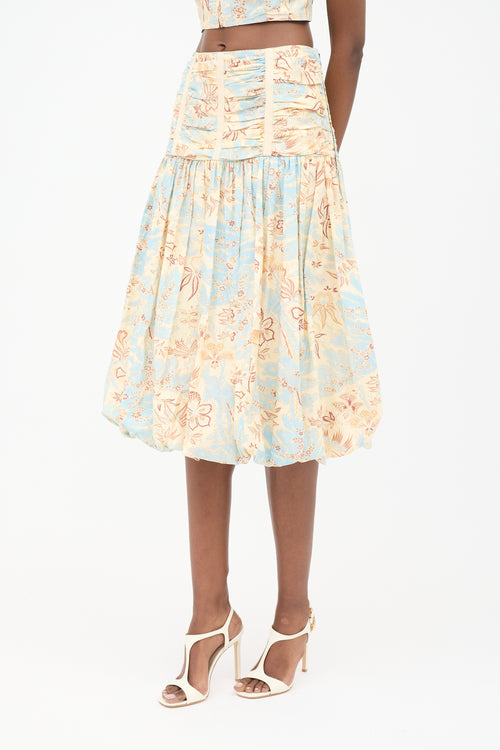 Ulla Johnson Printed Roselani Ruched Skirt