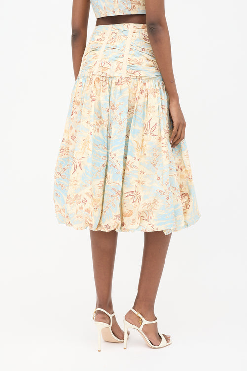 Ulla Johnson Printed Roselani Ruched Skirt