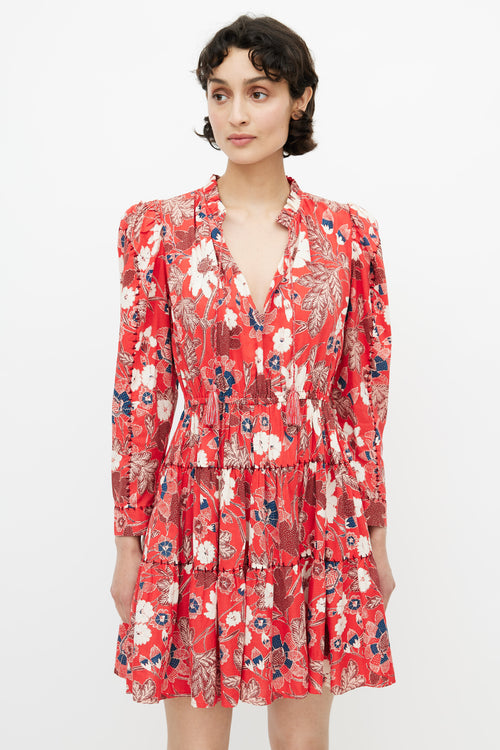 Ulla Johnson Red & Multi Floral Dress