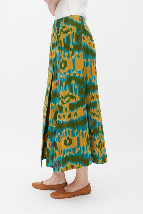 Ulla Johnson Yellow & Multicolour Patterned Wrap Skirt