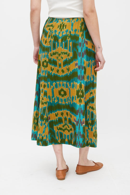 Ulla Johnson Yellow & Multicolour Patterned Wrap Skirt