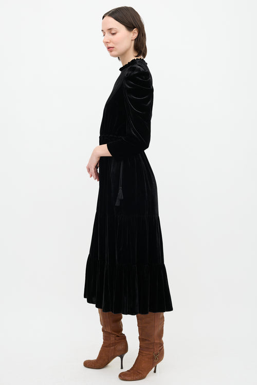 Ulla Johnson Velvet Ruffle Maxi Dress