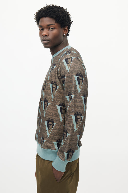 Undercover X Valentino Green & Brown Logo Sweatshirt