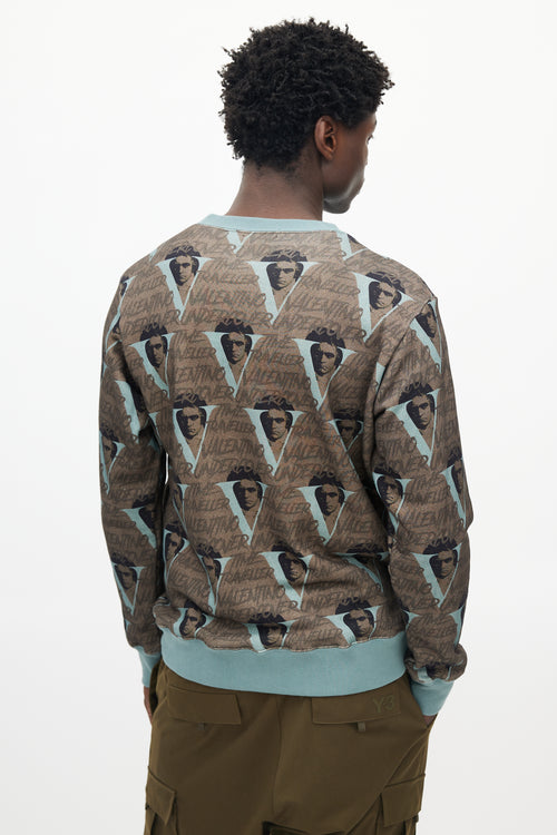 Undercover X Valentino Green & Brown Logo Sweatshirt