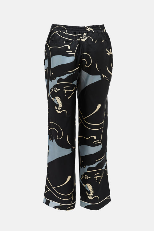 Valentino Silk Satin Printed Pant