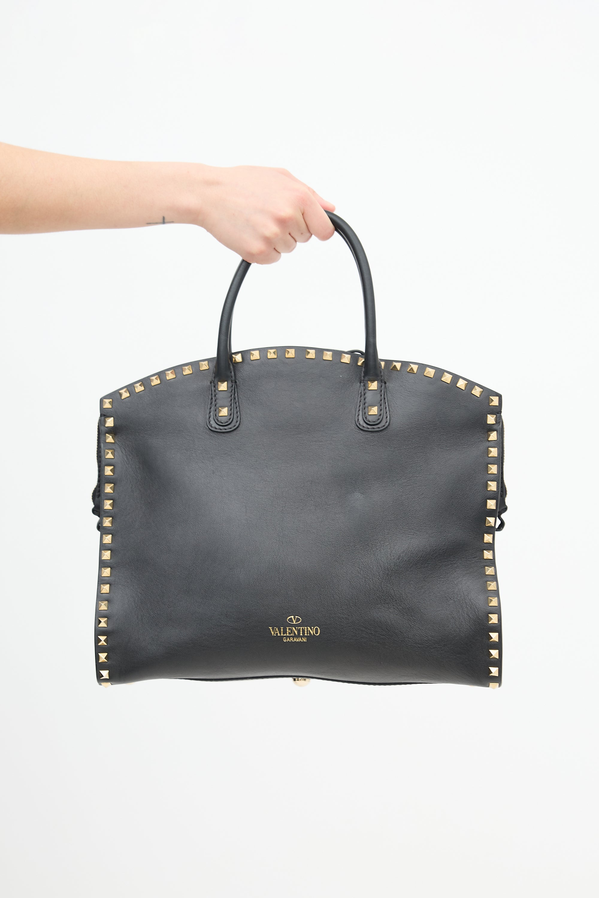Valentino Leather Rockstud Dome Bag