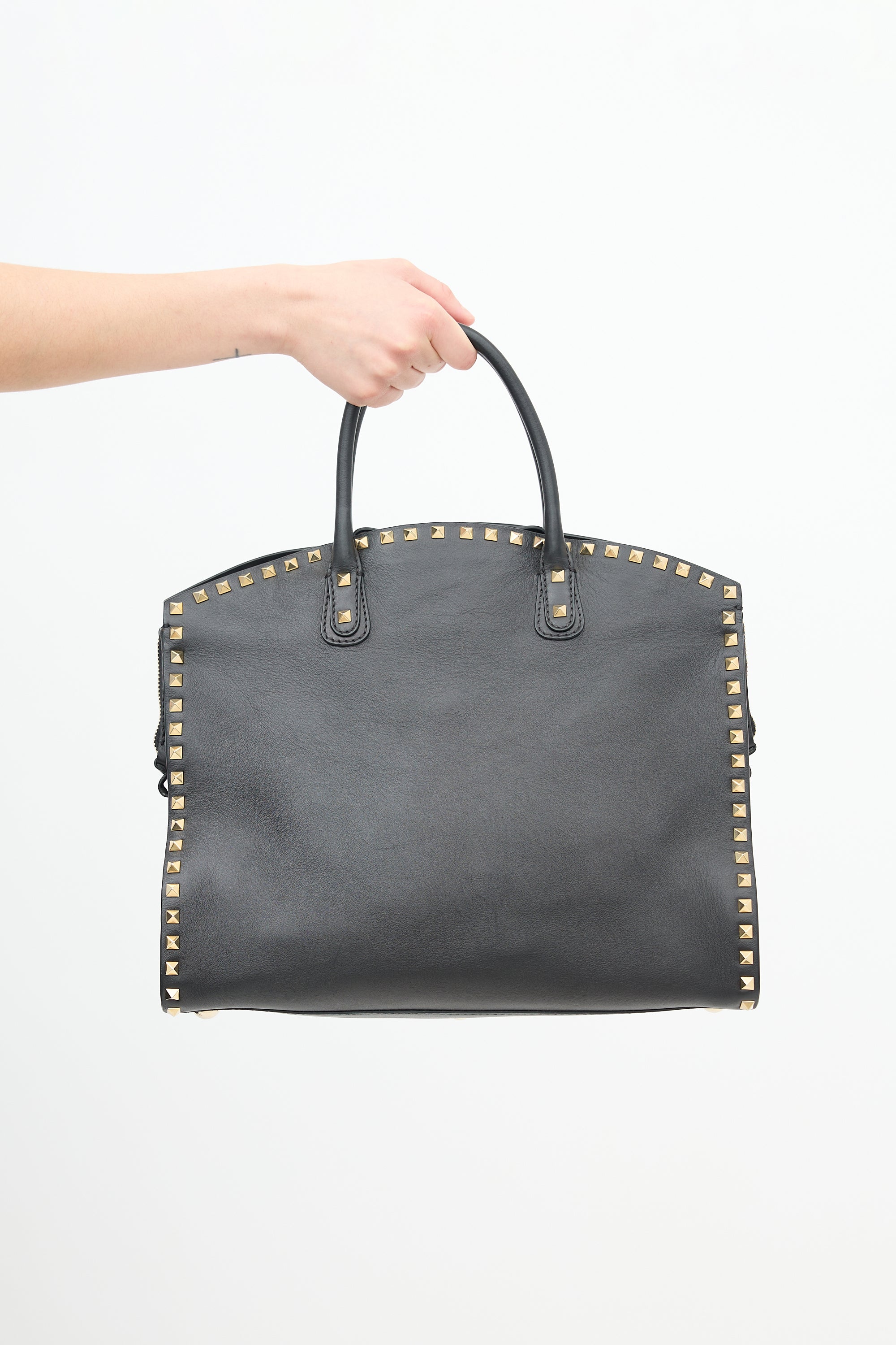 Valentino Leather Rockstud Dome Bag