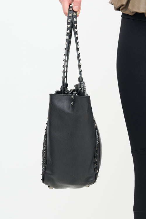 Valentino Leather & Crystal Rockstud Bag