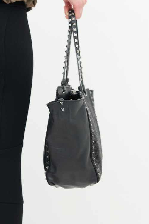Valentino Leather & Crystal Rockstud Bag