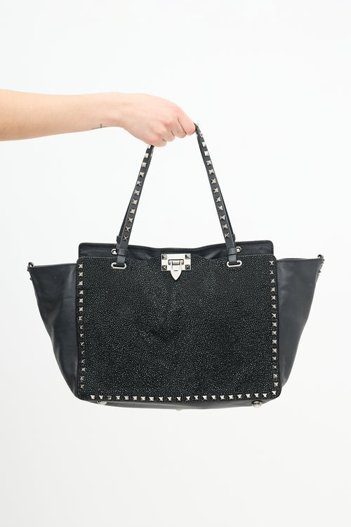 Valentino Leather & Crystal Rockstud Bag