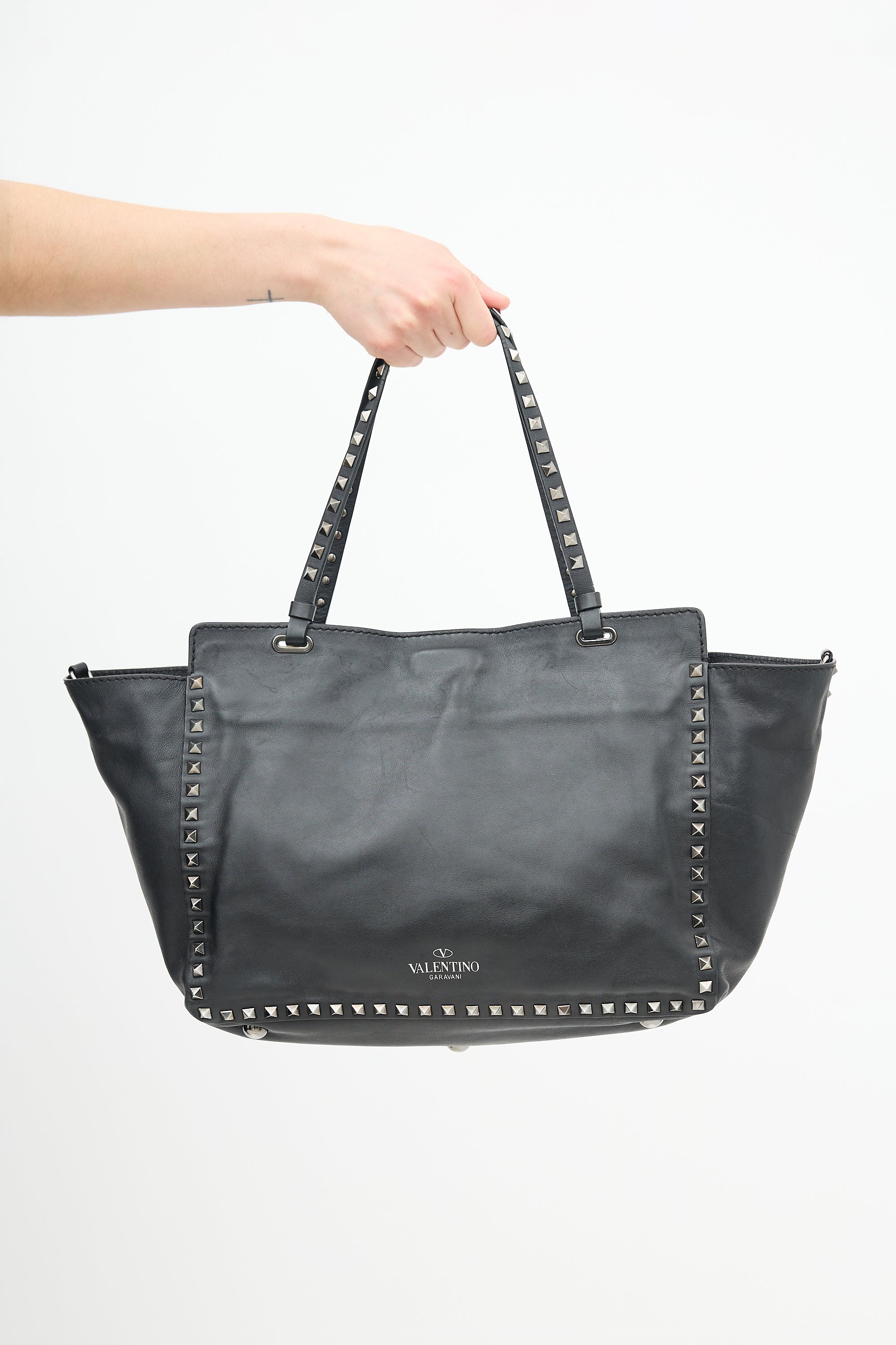 Valentino Leather & Crystal Rockstud Bag