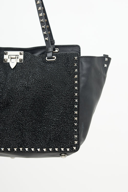 Valentino Leather & Crystal Rockstud Bag