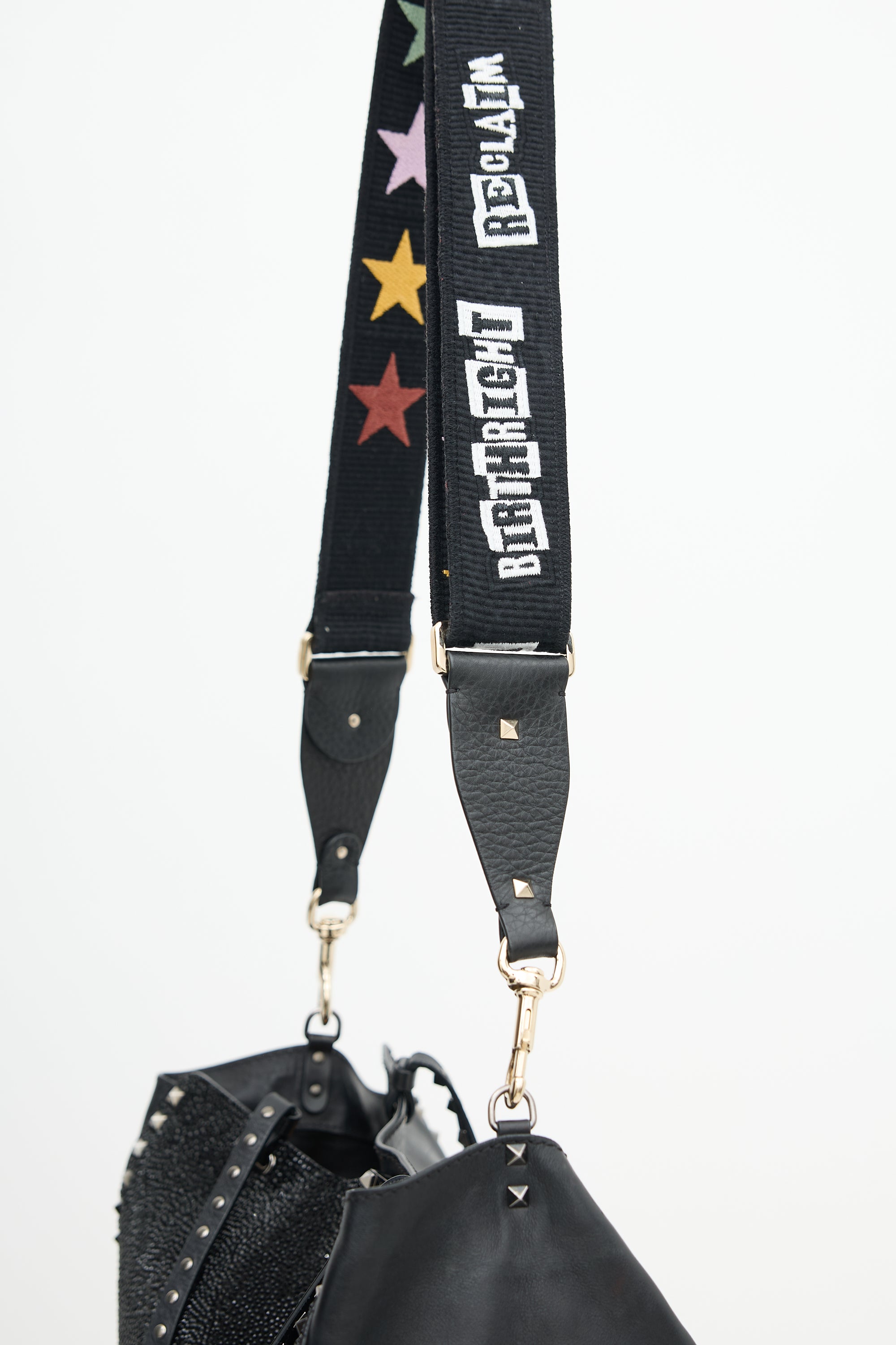 Valentino Leather & Crystal Rockstud Bag