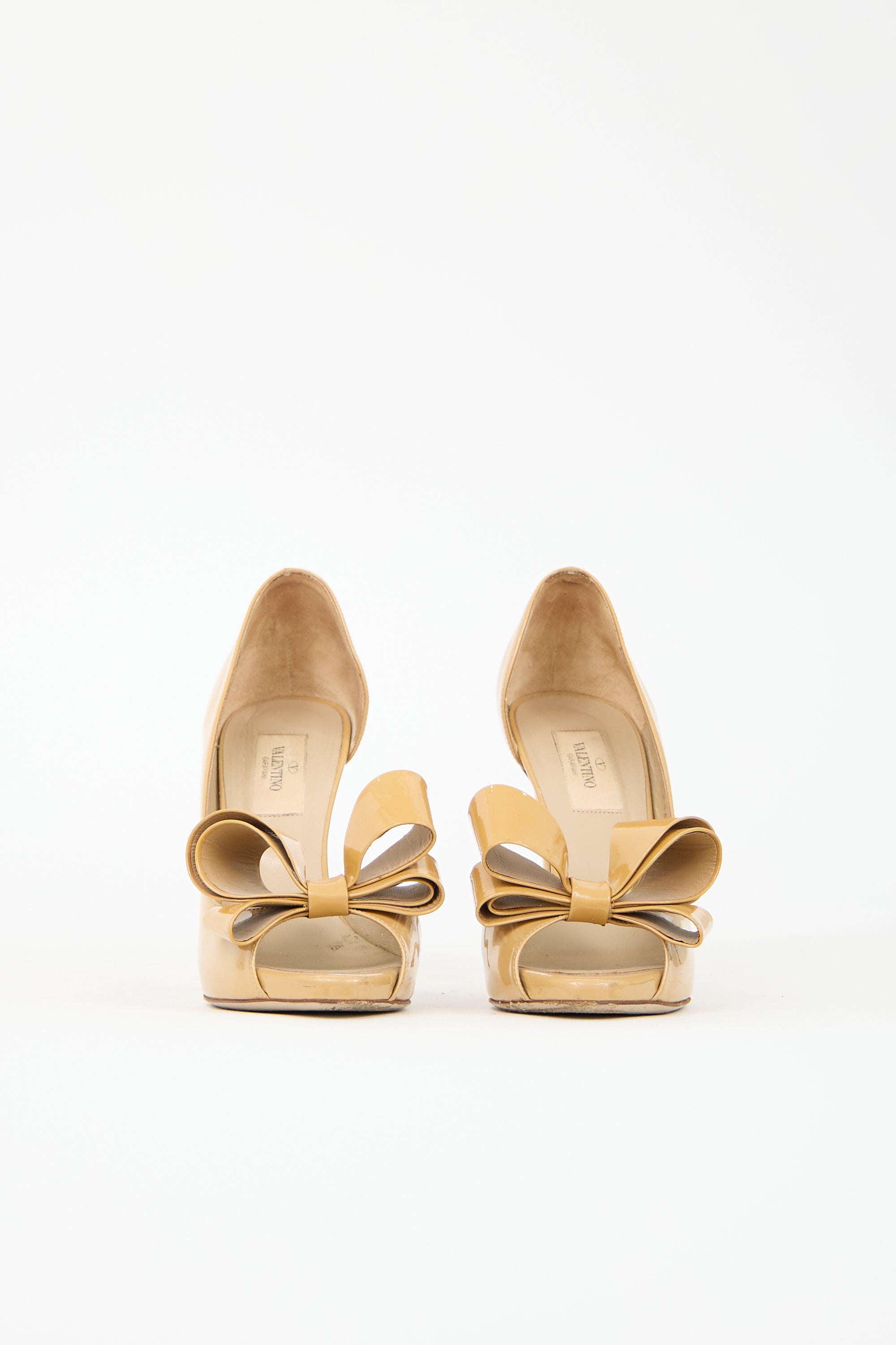 Valentino Patent Leather D'Orsay Bow Pump