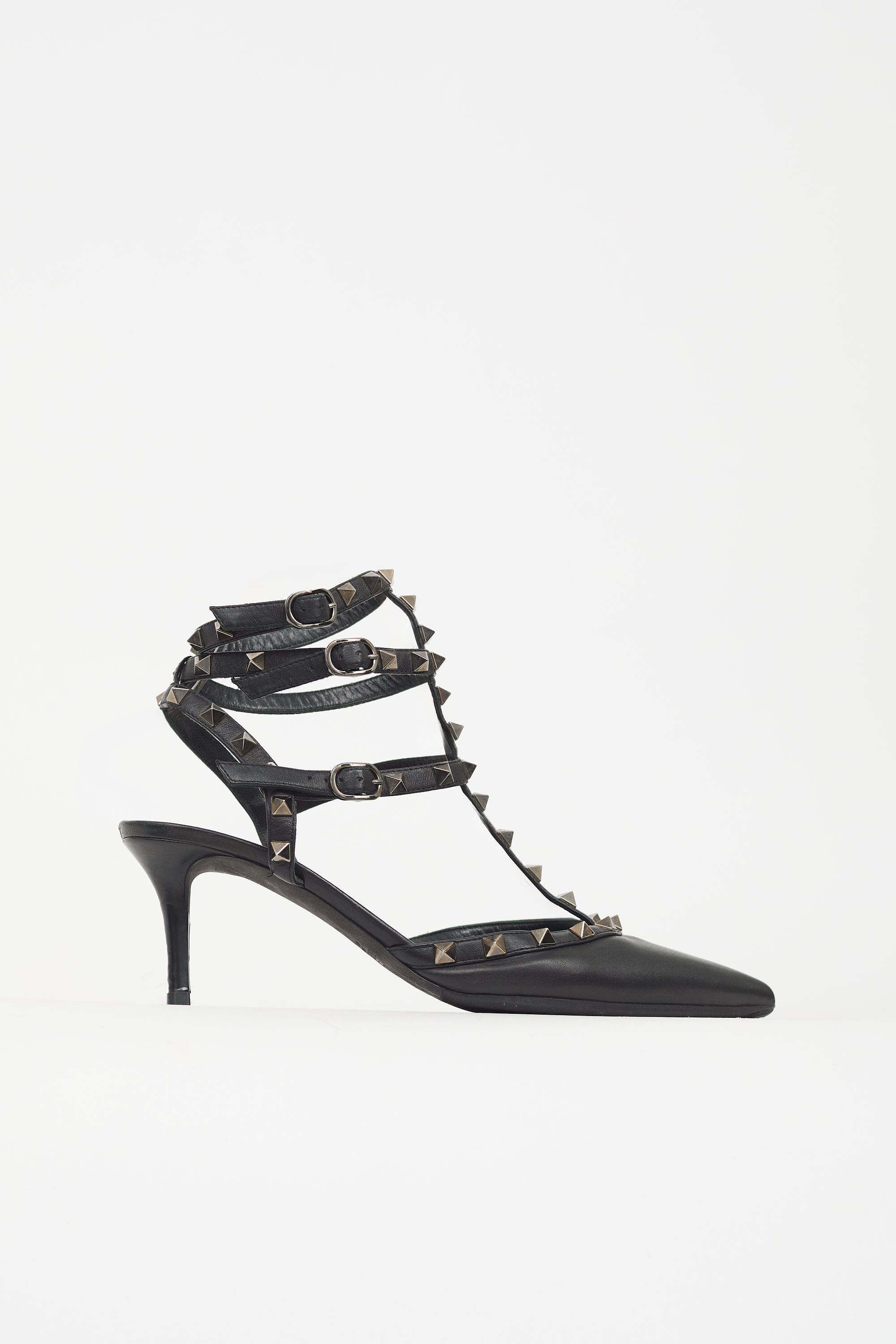 Valentino Leather Strappy Rockstud Pump