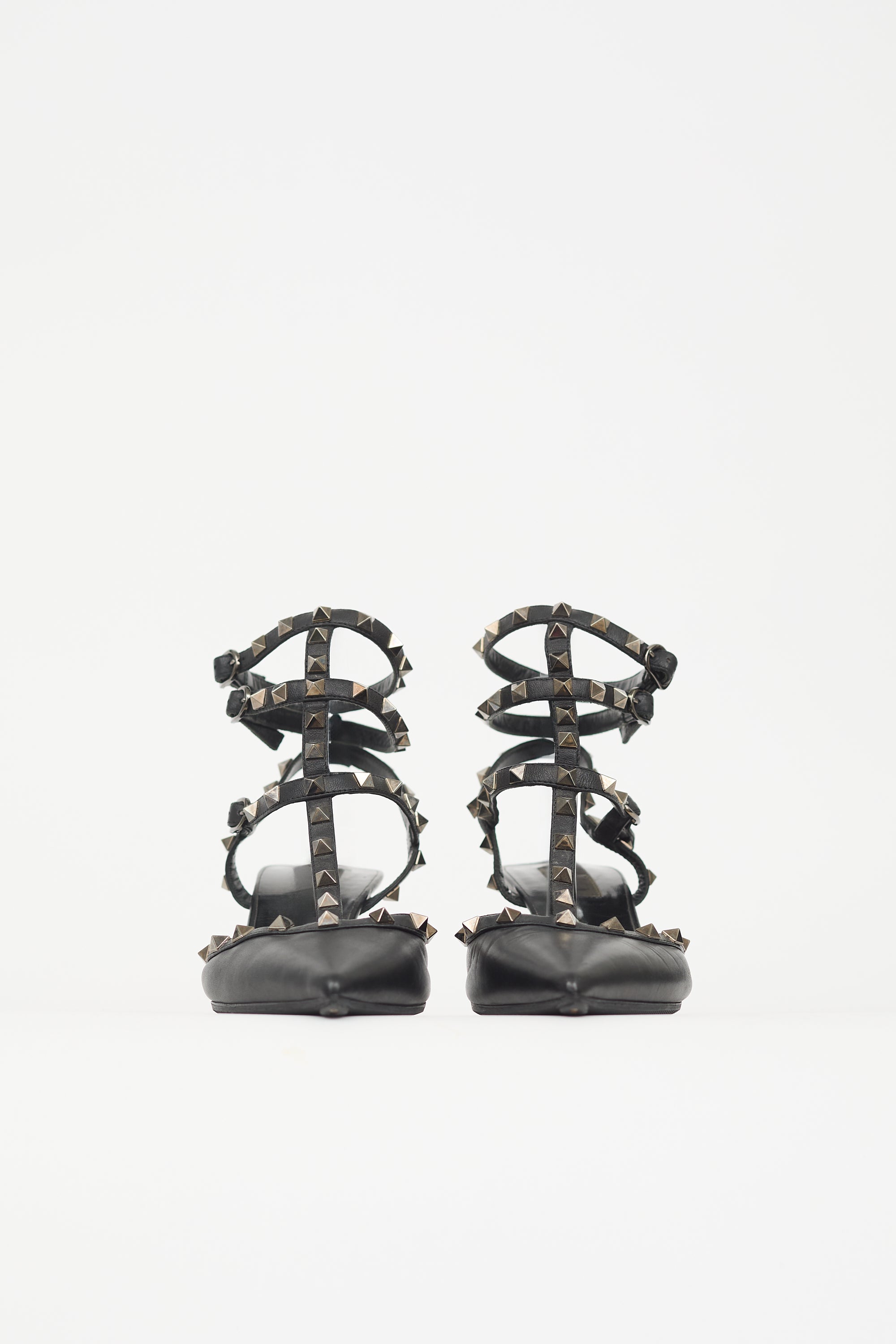 Valentino Leather Strappy Rockstud Pump