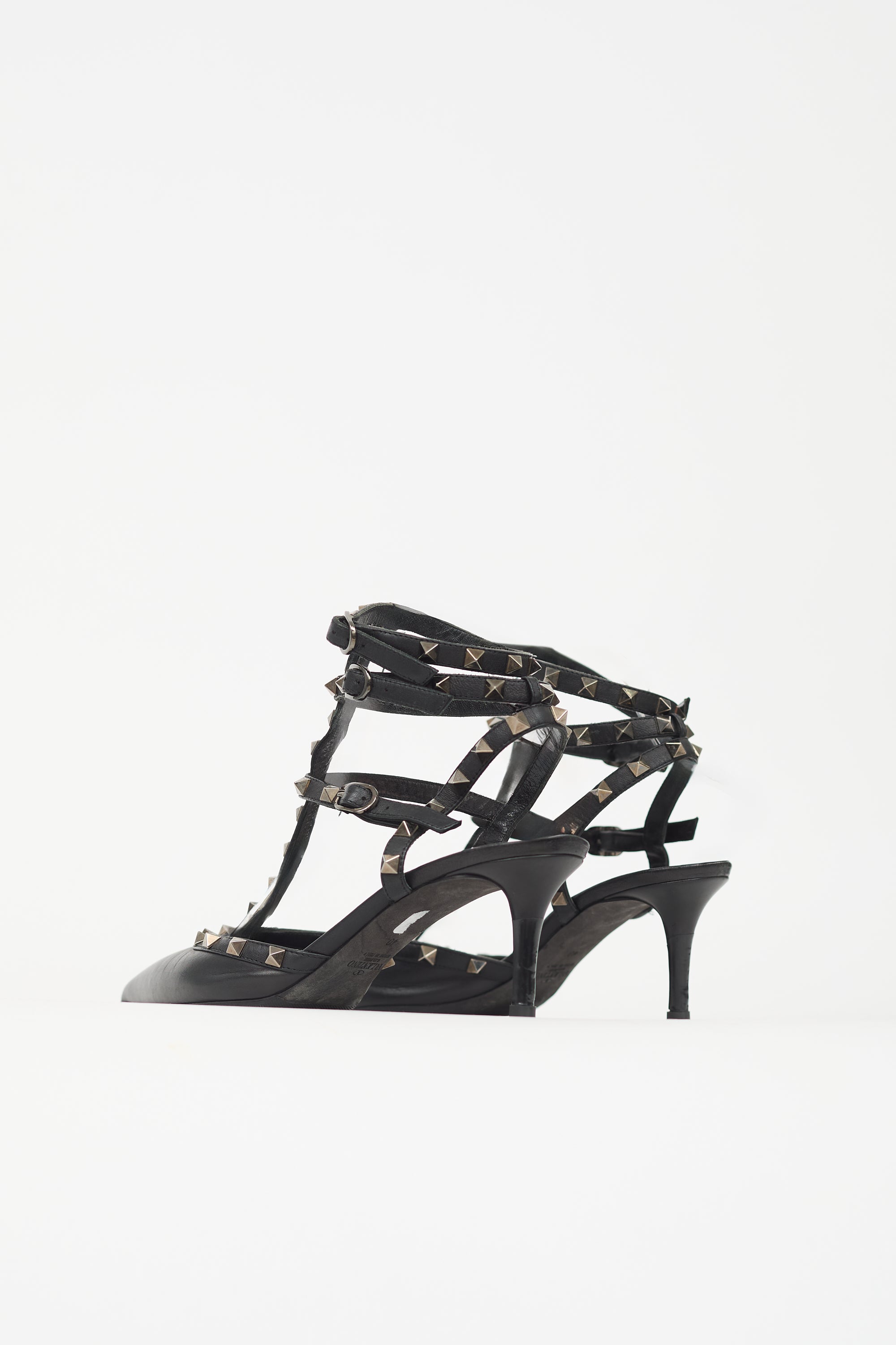Valentino Leather Strappy Rockstud Pump